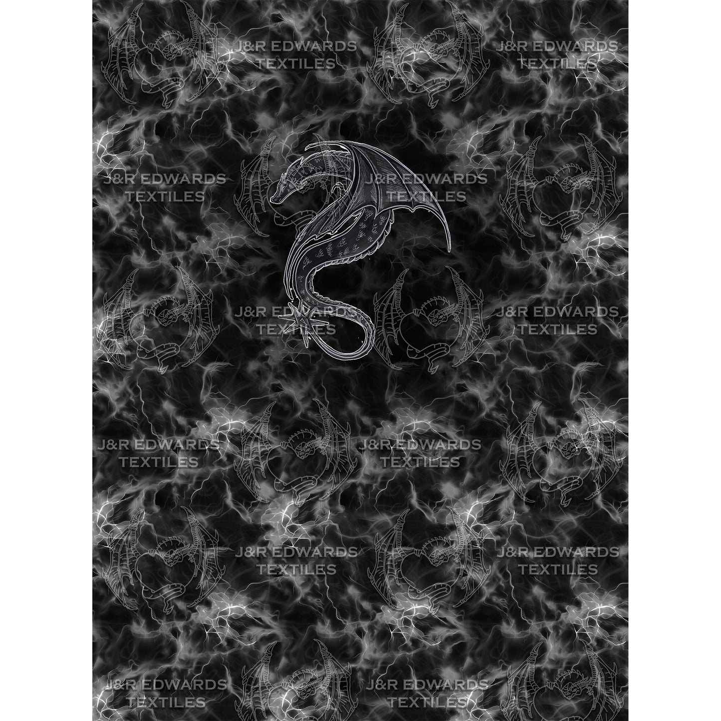 Half Yard Panel Shadow Black