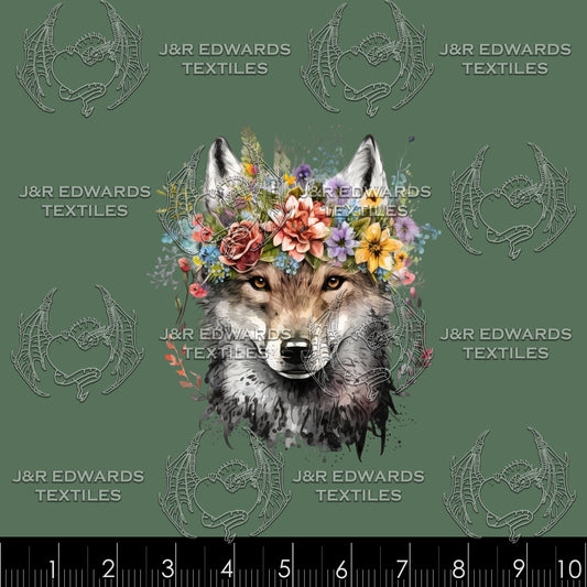 Panel Floral Wolf